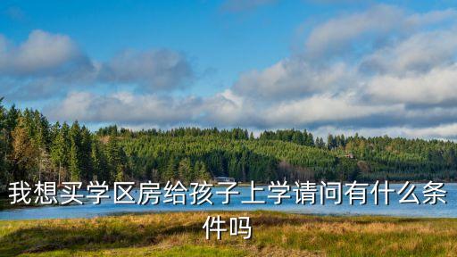 我想买学区房给孩子上学请问有什么条件吗