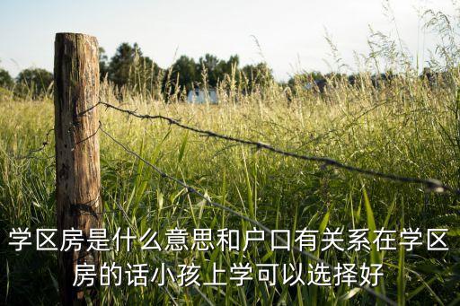 学区房是什么意思和户口有关系在学区房的话小孩上学可以选择好