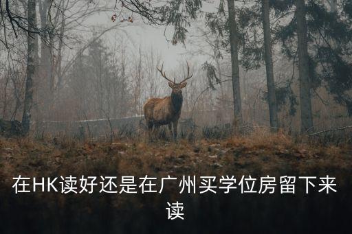 在HK读好还是在广州买学位房留下来读