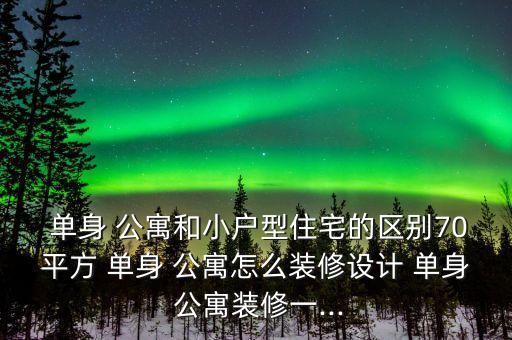  单身 公寓和小户型住宅的区别70平方 单身 公寓怎么装修设计 单身 公寓装修一...