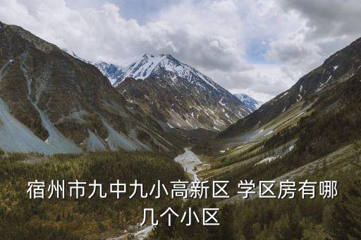  宿州市九中九小高新区 学区房有哪几个小区