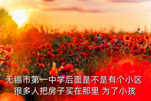 无锡市第一中学后面是不是有个小区 很多人把房子买在那里 为了小孩