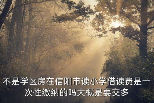 不是学区房在信阳市读小学借读费是一次性缴纳的吗大概是要交多