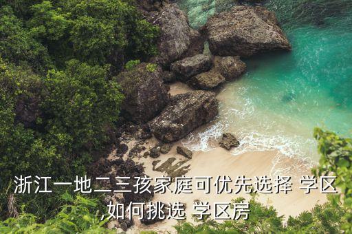 浙江一地二三孩家庭可优先选择 学区,如何挑选 学区房