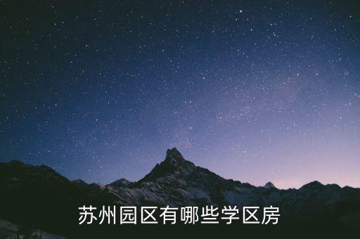 苏州园区有哪些学区房