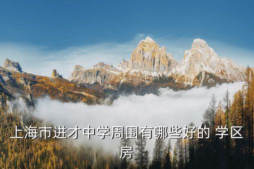 上海市进才中学周围有哪些好的 学区房