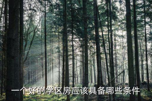一个好的学区房应该具备哪些条件