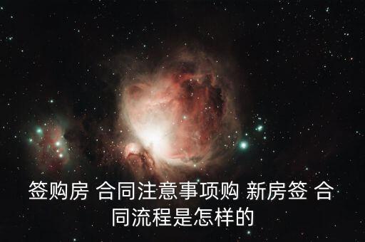 签购房 合同注意事项购 新房签 合同流程是怎样的