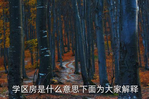  学区房是什么意思下面为大家解释