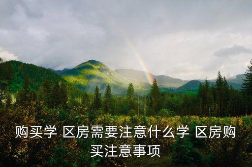 购买学 区房需要注意什么学 区房购买注意事项