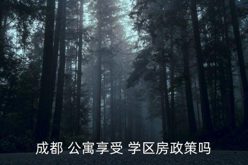 成都 公寓享受 学区房政策吗