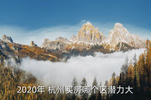 2020年 杭州买房哪个区潜力大