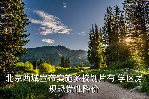 北京西城宣布实施多校划片有 学区房现恐慌性降价