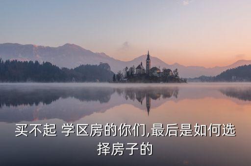 买不起 学区房的你们,最后是如何选择房子的