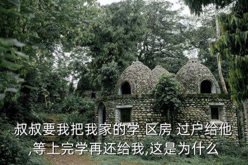 叔叔要我把我家的学 区房 过户给他,等上完学再还给我,这是为什么