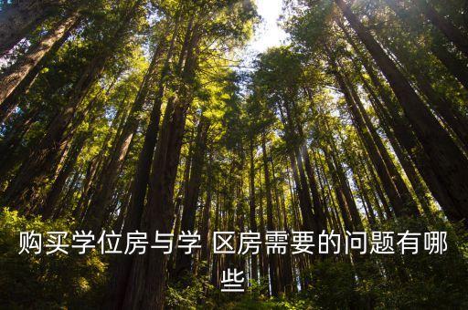 购买学位房与学 区房需要的问题有哪些