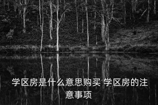  学区房是什么意思购买 学区房的注意事项