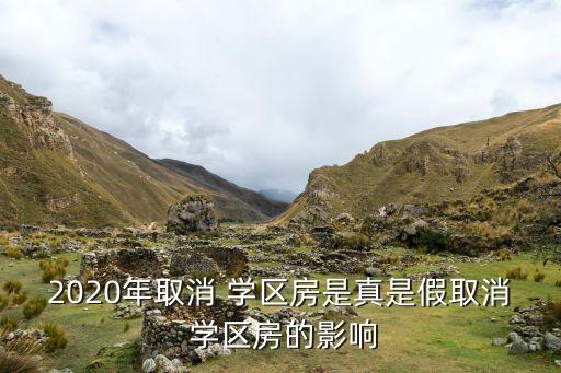 2020年取消 学区房是真是假取消 学区房的影响