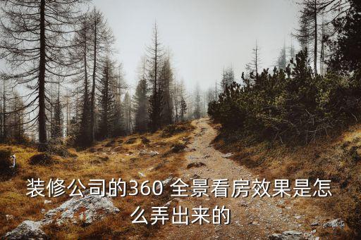 装修公司的360 全景看房效果是怎么弄出来的