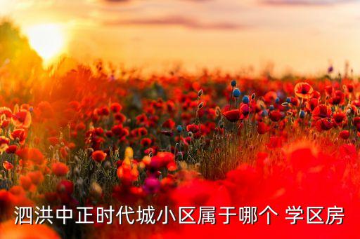 泗洪中正时代城小区属于哪个 学区房
