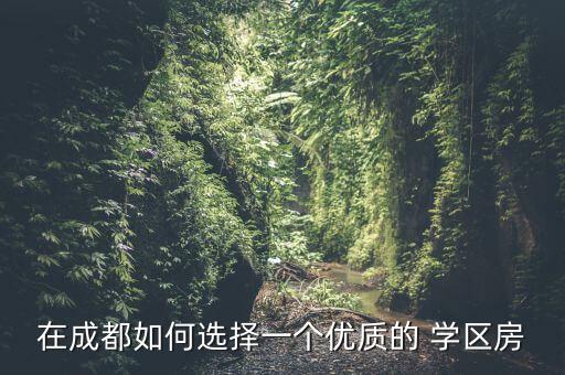 在成都如何选择一个优质的 学区房