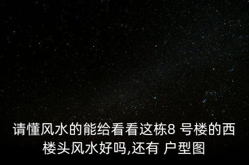 请懂风水的能给看看这栋8 号楼的西楼头风水好吗,还有 户型图