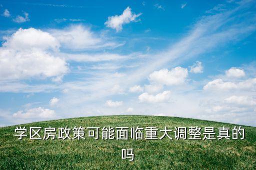 学区房政策可能面临重大调整是真的吗