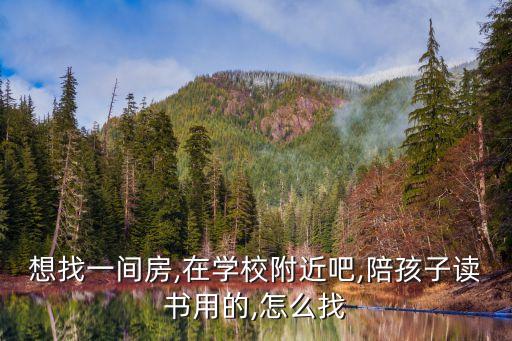 想找一间房,在学校附近吧,陪孩子读书用的,怎么找