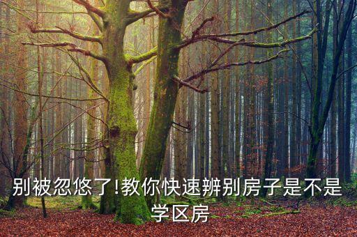 别被忽悠了!教你快速辨别房子是不是 学区房