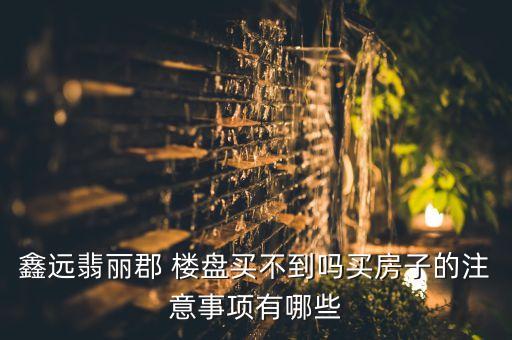 鑫远翡丽郡 楼盘买不到吗买房子的注意事项有哪些