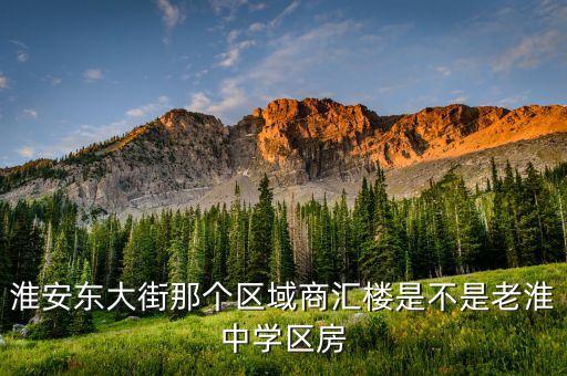 淮安东大街那个区域商汇楼是不是老淮中学区房