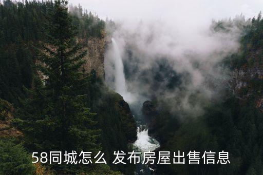 58同城怎么 发布房屋出售信息