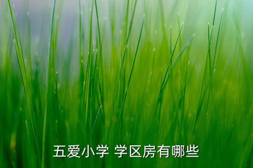 五爱小学 学区房有哪些