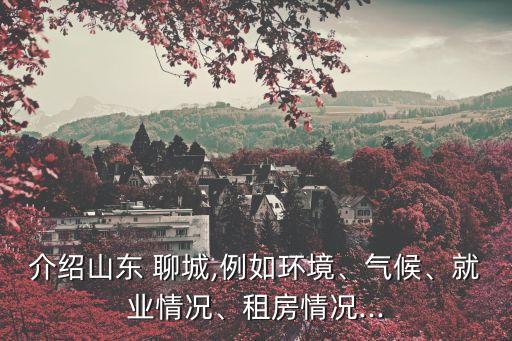 介绍山东 聊城,例如环境、气候、就业情况、租房情况...