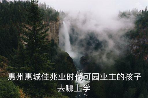  惠州惠城佳兆业时代可园业主的孩子去哪上学