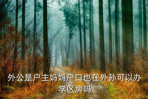  外公是户主妈妈户口也在外孙可以办 学区房吗