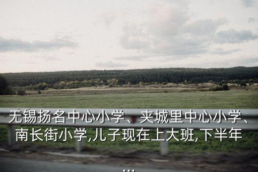 无锡扬名中心小学、夹城里中心小学、南长街小学,儿子现在上大班,下半年...