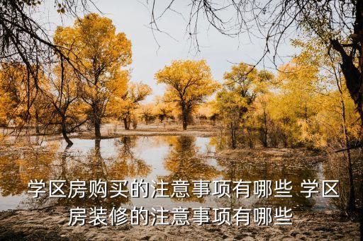  学区房购买的注意事项有哪些 学区房装修的注意事项有哪些