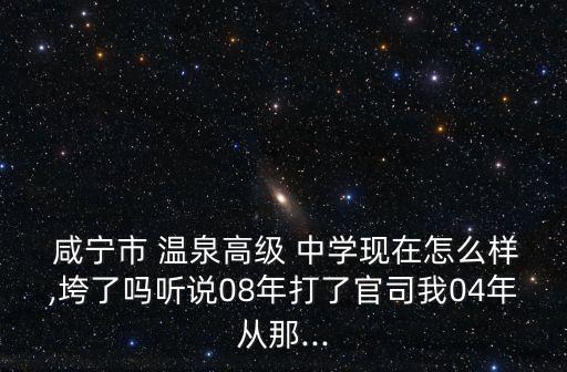  咸宁市 温泉高级 中学现在怎么样,垮了吗听说08年打了官司我04年从那...
