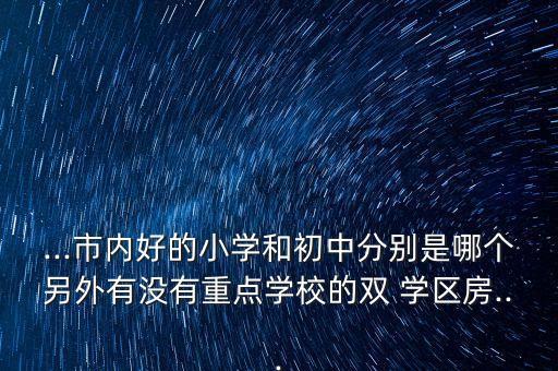 ...市内好的小学和初中分别是哪个另外有没有重点学校的双 学区房...