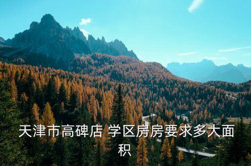  天津市高碑店 学区房房要求多大面积