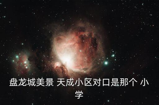 盘龙城美景 天成小区对口是那个 小学