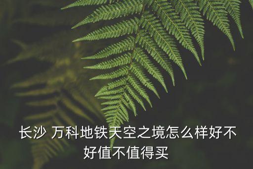  长沙 万科地铁天空之境怎么样好不好值不值得买