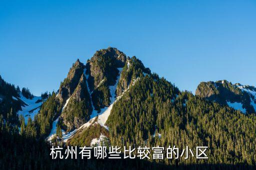  杭州有哪些比较富的小区