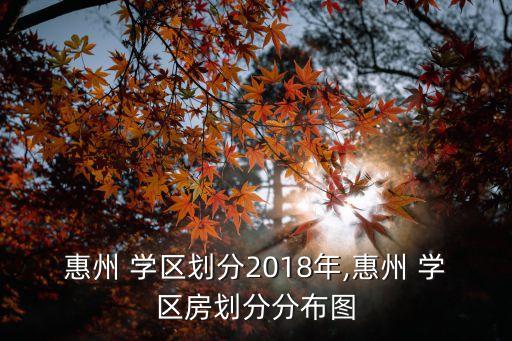 惠州 学区划分2018年,惠州 学区房划分分布图