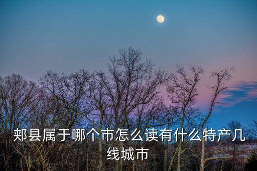  郏县属于哪个市怎么读有什么特产几线城市