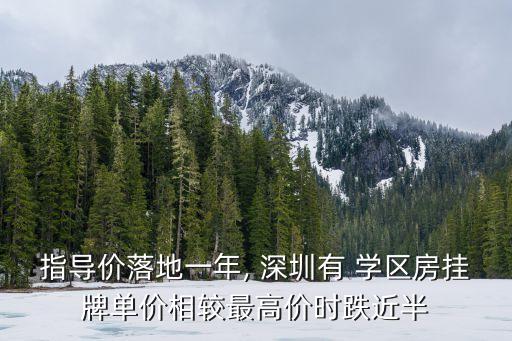 指导价落地一年, 深圳有 学区房挂牌单价相较最高价时跌近半
