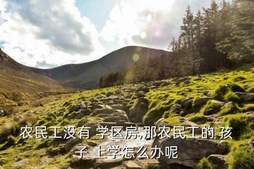 农民工没有 学区房,那农民工的 孩子 上学怎么办呢