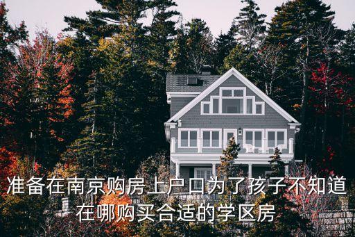 准备在南京购房上户口为了孩子不知道在哪购买合适的学区房