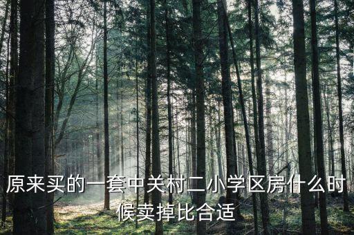 原来买的一套中关村二小学区房什么时候卖掉比合适